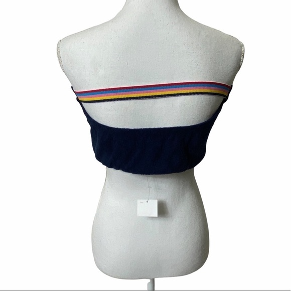 Silence + Noise Blue Towel Tube Top Large Cropped - Picture 3 of 3